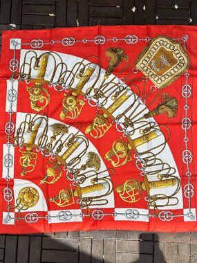 Hermes Scarf Authentic 90cm reds silk